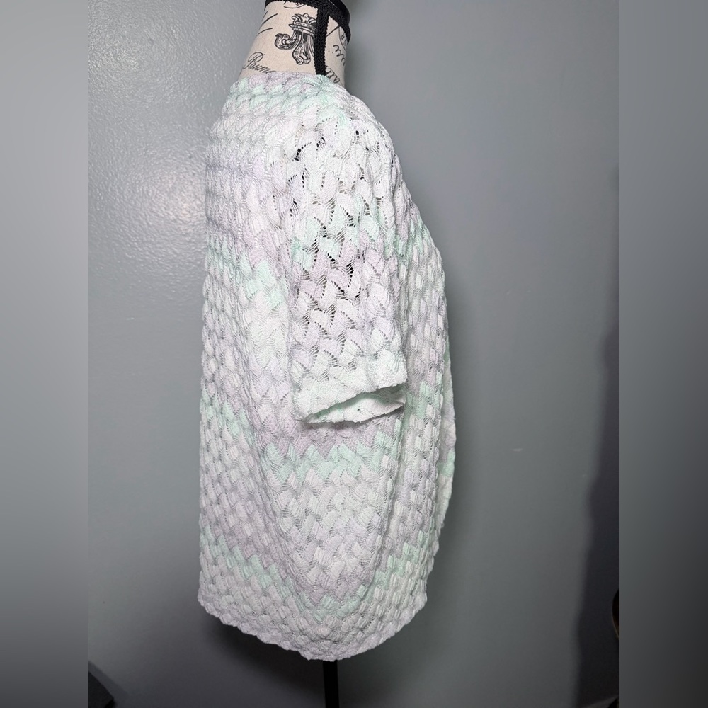 Alfred Dunner Pastel Lace Overlay Blouse – Petite Large - Picture 4 of 7